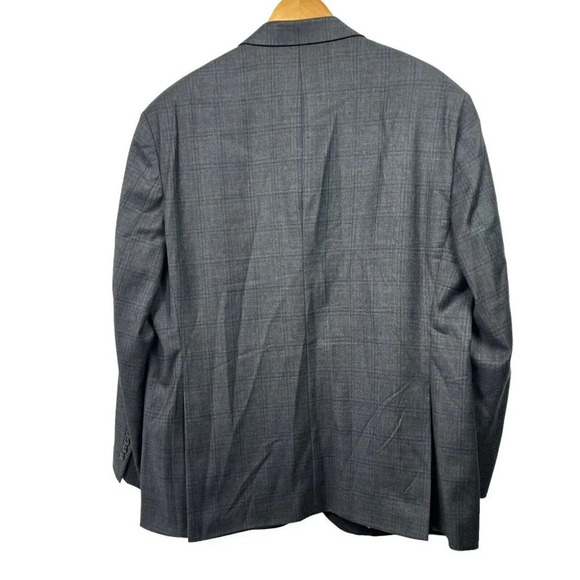 Jos A Bank 1905 46R Blazer brrr comfort Gray Plaid Wool Blend Tailored Fit - Picture 2 of 8